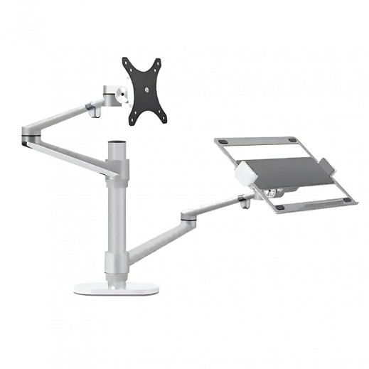 جامفتى حامل شاشات عالمي للأجهزة اللوحية واللاب توب قابل لتعديل الارتفاع - فضي - يتم التوصيل بواسطة  Taw9eel خلال يومين عمل 