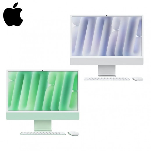 ابل جهاز Imac M4 بشاشة ريتنا 24 بوصة بدقة 4.5 كى وقرص SSD سعة 16 جيجابايت و256 جيجابايت - يتم التوصيل بواسطة  Taw9eel خلال يومين عمل 