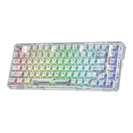 ريدراجون لوحة مفاتيح ELF PRO 78% الميكانيكية بإضاءة RGB ثلاثية الأوضاع - شفاف - يتم التوصيل بواسطة  Taw9eel خلال يومين عمل 