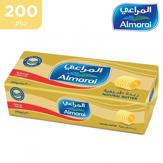 المراعي – زبدة طبيعية غير مملحة 200 جم - يتم التوصيل بواسطة توصيل فاست