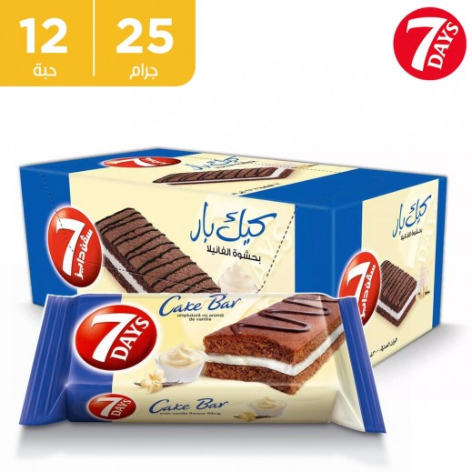 كيك بار بحشوة الفانيلا من سڤن دايز (12 × 25 جم) - يتم التوصيل بواسطة توصيل فاست