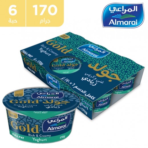 المراعي زبادي ذهبي كامل الدسم 6 × 170 جم - يتم التوصيل بواسطة توصيل فاست