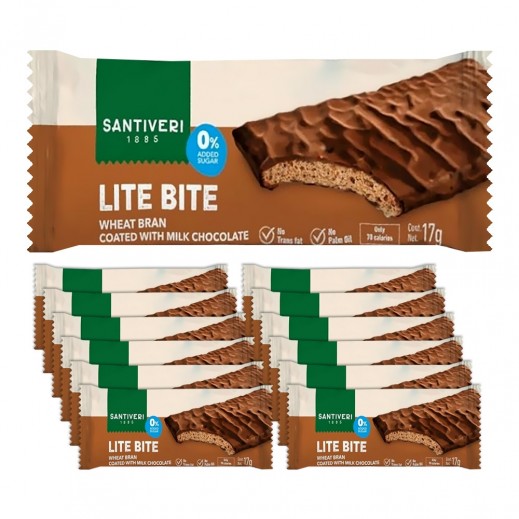 سانتيفري - شوكولاتة الحليب لايت بايت دون سكر مضاف 12 × 17 جم  - يتم التوصيل بواسطة توصيل فاست