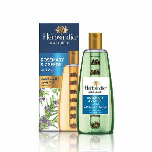 أعشاب الهند - زيت شعر بالروزماري و7 بذور - 280 مل