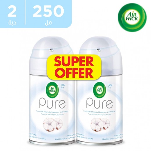 إير ويك – عبوة إعادة تعبئة معطر الجو فريشماتيك بيور برائحة القطن الناعم 2 × 250 مل - يتم التوصيل بواسطة توصيل فاست