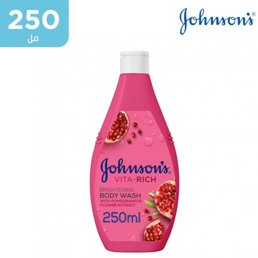 جونسون - جيل استحمام فيتا ريتش لإشراقة البشرة بخلاصة الرمان 250 مل  - يتم التوصيل بواسطة توصيل فاست