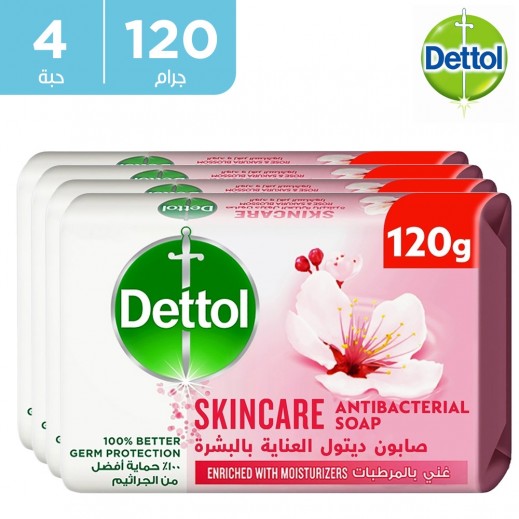ديتول – صابون اليد المضاد للجراثيم للعناية بالبشرة 4 × 120 جم - يتم التوصيل بواسطة توصيل فاست