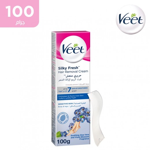 ڤيت – كريم سيلكي فريش لإزالة الشعر للبشرة الحساسة للجسم والساقين 100 جم - يتم التوصيل بواسطة توصيل فاست