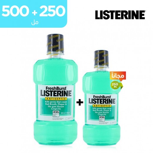  ليسترين - غسول الفم فريش بورست 500 مل +250 مل مجانا  - يتم التوصيل بواسطة توصيل فاست