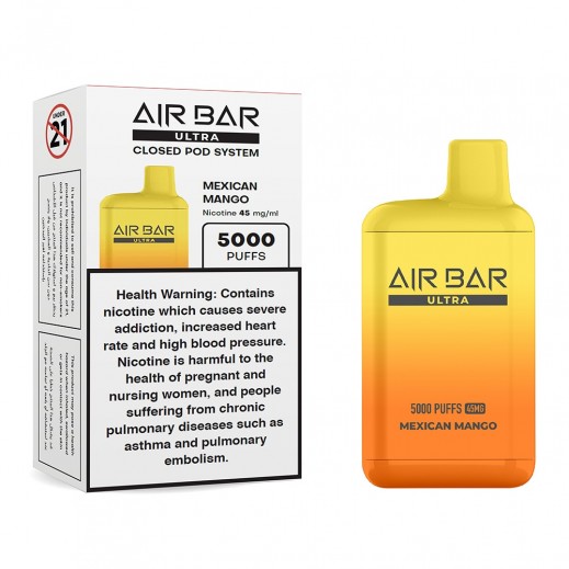اير بار - سيجارة إلكترونية بالمانجو مكسيكي الفائق للاستخدام مرة واحدة 45 مجم - يتم التوصيل بواسطة توصيل فاست