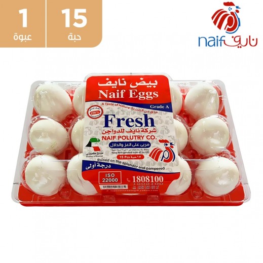 نايف - طبق بيض بلاستيك كويتي طازج - 15 بيضة - يتم التوصيل بواسطة توصيل فاست