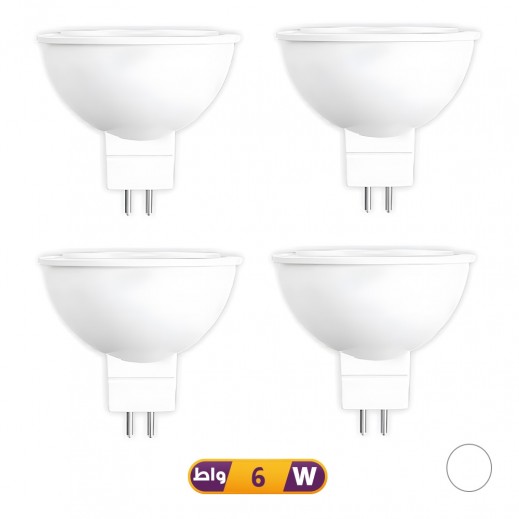 نايس سبوت 6 واط أبيض 4 قطع