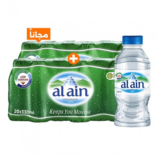 العين مياه معدنية طبيعية 20 × 330 مل - 1+1 مجاناً