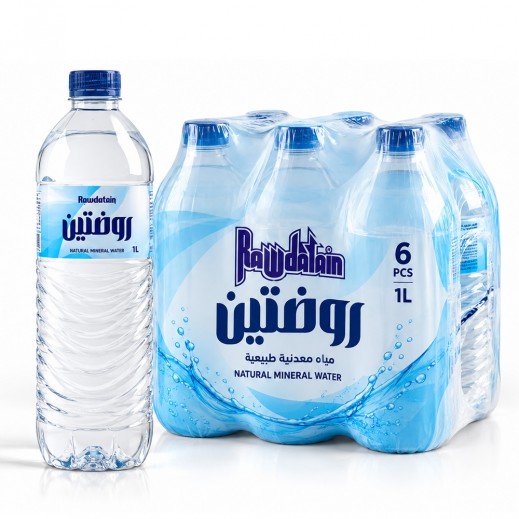 روضتين زجاجة مياه معدنية 6 × 1 لتر