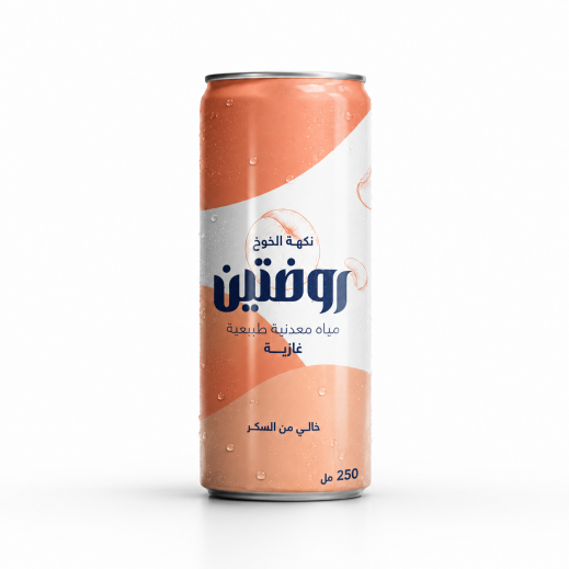مياه روضتين المعدنية الطبيعية الغازية بنكهة الخوخ خالية من السكر250 مل - يتم التوصيل بواسطة توصيل فاست