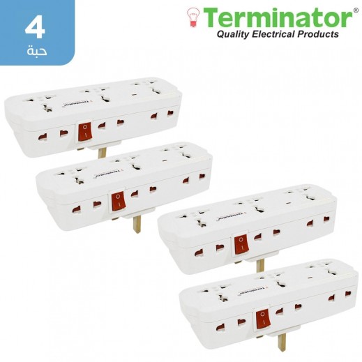 تيرمناتور - مقبس كهربي عالمي 6 مخارج - (4حبه)