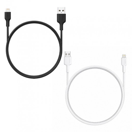 أوكي كابل لنايلون مضفر USB-A إلى Lightning بطول 0.9 متر