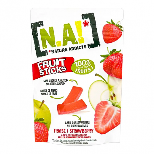 ناتشر أديكتس أعواد فواكه بنكهة التفاح والفراولة 35 جم - يتم التوصيل بواسطة توصيل فاست