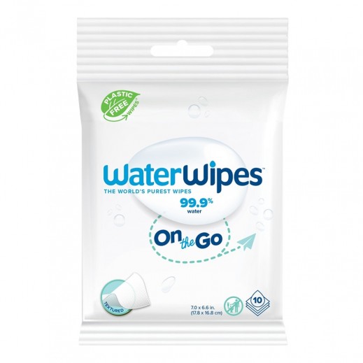  ووتر وايبس مناديل 99.9٪ ماء - 10 مناديل - يتم التوصيل بواسطة توصيل فاست