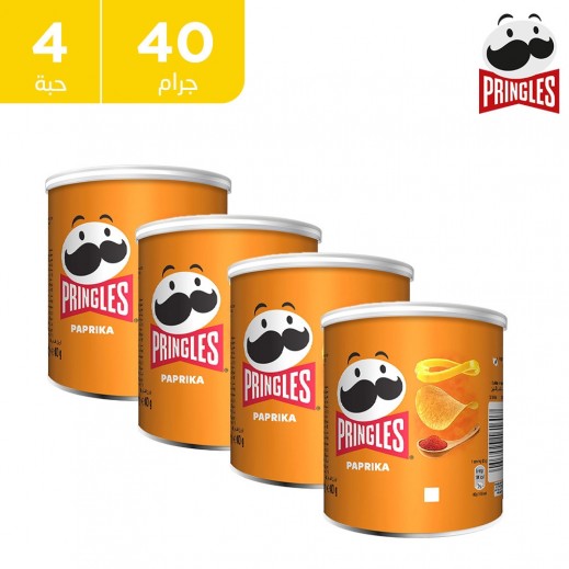 برينجلز - رقائق البطاطس بالبابريكا 4 × 40 جم - يتم التوصيل بواسطة توصيل فاست