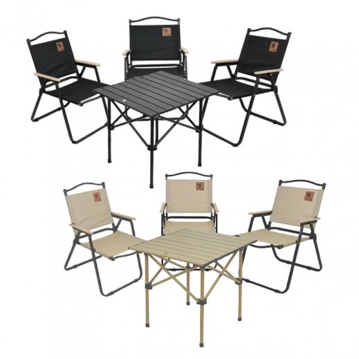 العايش - طقم طاولة ألومنيوم مع 3 كراسي