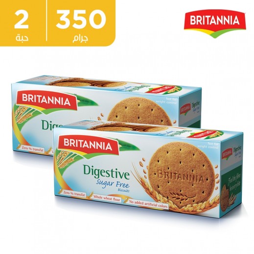 بريتانيا - بسكويت دايجستيف خالى من السكر - 2 × 350 جم - يتم التوصيل بواسطة توصيل فاست