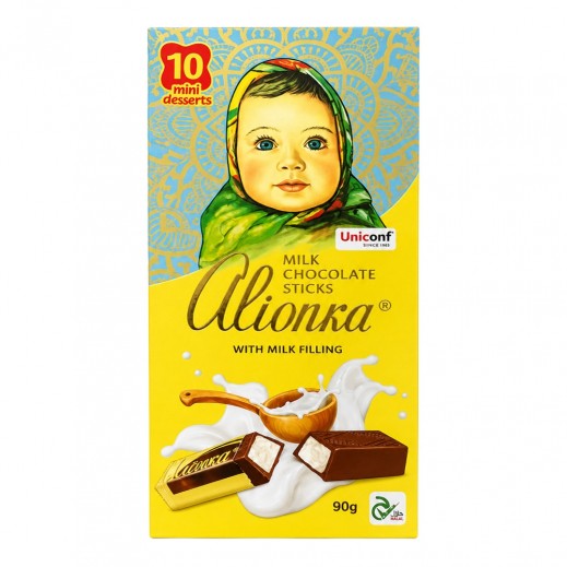 اليونكا أعواد شوكولاتة محشوة بالحليب 90 جم