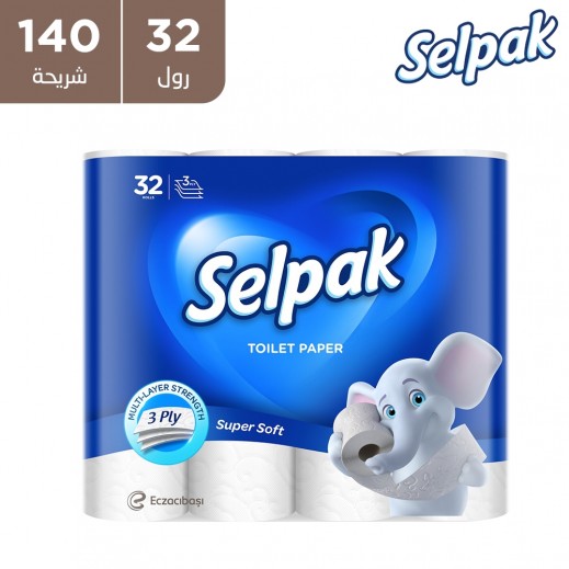 سيلباك - ورق تواليت 32 لفة 140 ورقة - 9.6 × 12 سم
