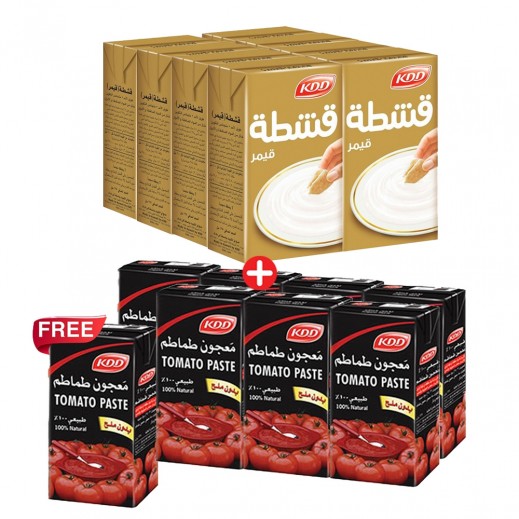 كي دي دي - قشطة قيمر 125 مل 6+2 مجانًا + معجون طماطم 135 جرام (7+1 مجانًا)