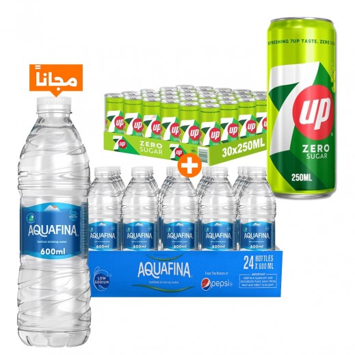اشترِ سفن أب إكسترا فيز خالي من السكر 30 × 250 مل واحصل على أكوافينا مياه شرب 24 × 600 مل مجانًا