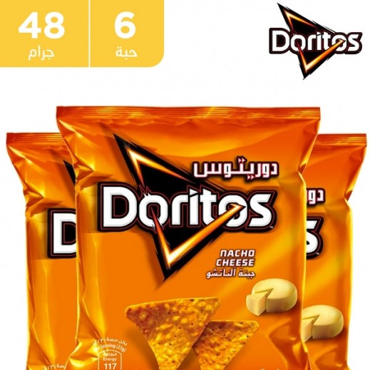 دوريتوس- رقائق ذرة بطعم جبنة الناتشو 6 × 48 جم  - يتم التوصيل بواسطة توصيل فاست