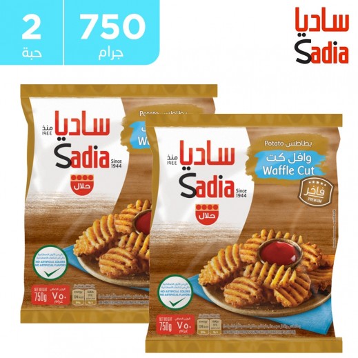 ساديا - بطاطا وافل مقطعة مجمدة 2 × 750 جم - يتم التوصيل بواسطة توصيل فاست