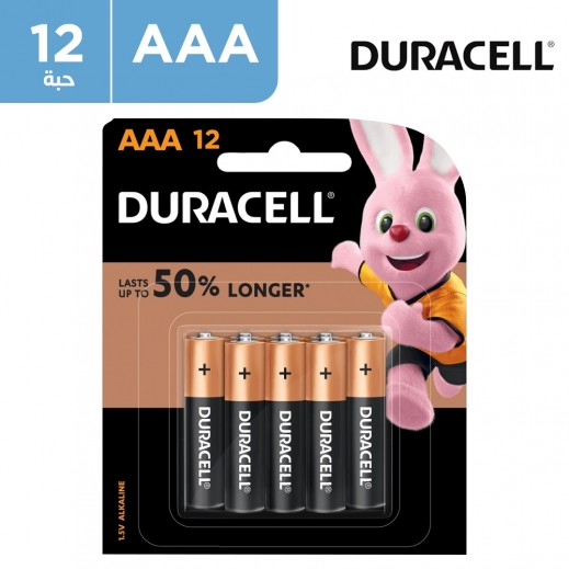 دوراسيل - بطاريات  AAA  مقاس - 12 حبة - يتم التوصيل بواسطة توصيل فاست
