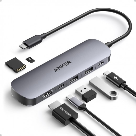أنكر موزع نانو النوع سى 7 في 1 مع منفذ HDMI بدقة 4 كى