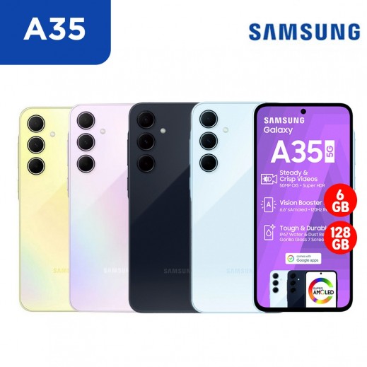 سامسونج A35 جالاكسي 5G ذاكرة 6 جيجابايت وتخزين 128 جيجابايت