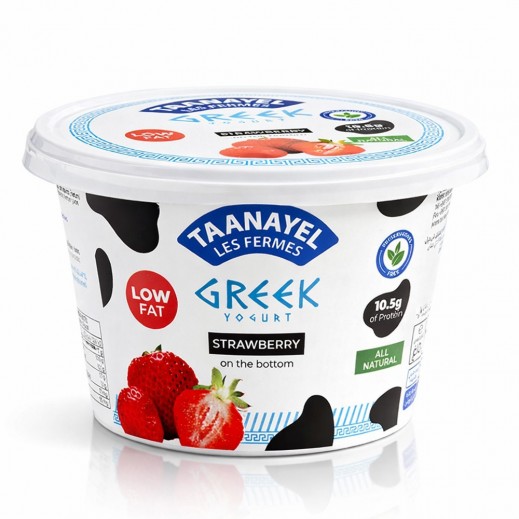 تعنايل - زبادي يوناني بالفراولة قليل الدسم 150 جم