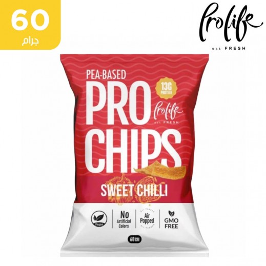 برو لايف - رقائق كرنشو شيبس بالبروتين وبنكهة الفلفل الحلو 60 جم - يتم التوصيل بواسطة توصيل فاست