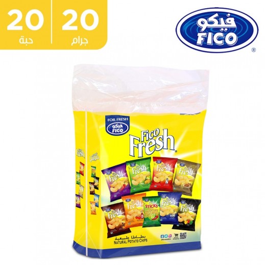 فيكو فريش - رقائق بطاطا متنوعة مشكلة 20 × 20 جم - يتم التوصيل بواسطة توصيل فاست