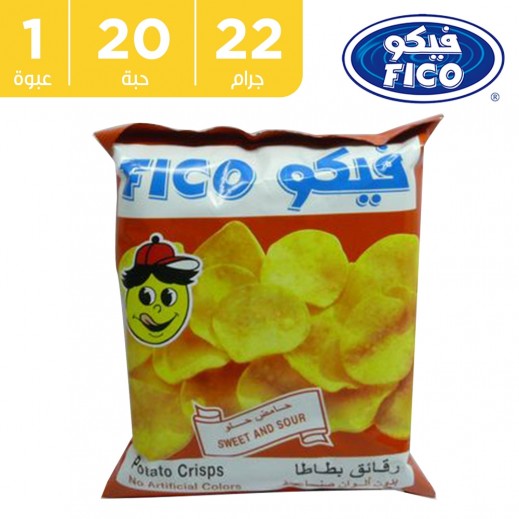 فيكو - رقائق بطاطا حامض حلو - 20 × 22 جم - يتم التوصيل بواسطة توصيل فاست