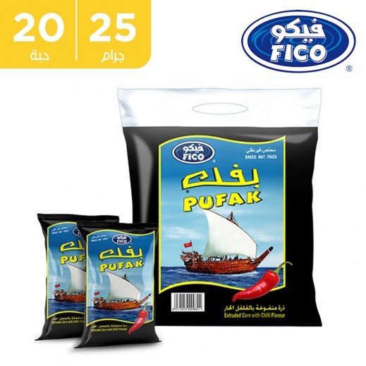 فيكو - بفك ذرة منفوخة بالفلفل الحار - 20 × 25 جم - يتم التوصيل بواسطة توصيل فاست