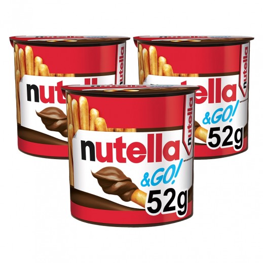 نوتيلا أند غو كريمة شوكولاتة بالحليب مع أصابع الخبز 3 × 52 جم - يتم التوصيل بواسطة توصيل فاست