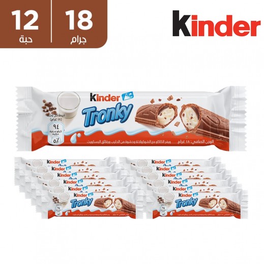 كيندر ترونكي شيكولاتة بالحليب 12 × 18 جم - يتم التوصيل بواسطة توصيل فاست