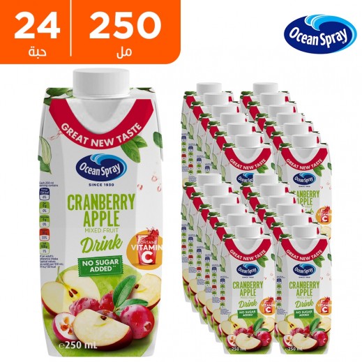 أوشن سبراي - شراب التوت البري والتفاح مع فواكه مشكلة خالي من السكر 24 × 250 مل