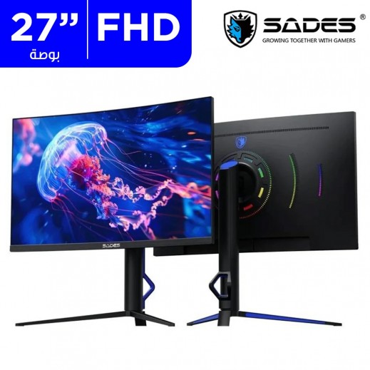 ساديس شاشة ألعاب منحنية عالية الدقة مقاس 27 بوصة
