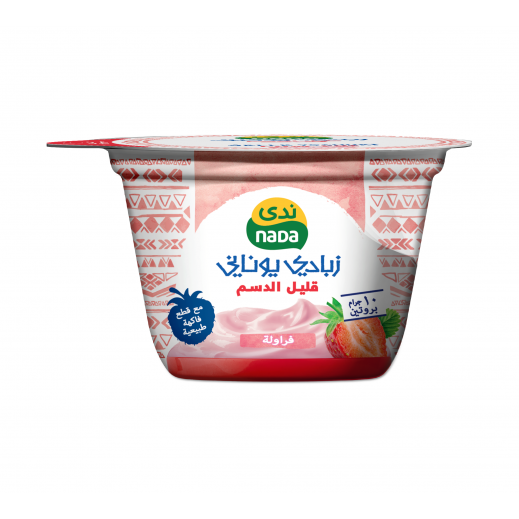ندى - زبادي يوناني قليل الدسم بالفراولة - 160 جم