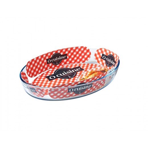 اوكوازين طبق خبز زجاجي بيضاوي سعة 2 لتر 30 × 21 × 6 سم