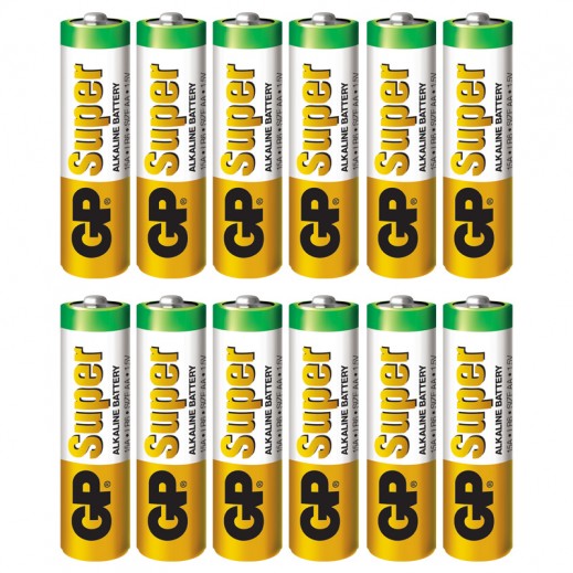GP Super Alkaline Battery AA 12 Pieces Promo Pack