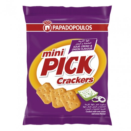 بابادوبولوس ميني بيك بسكويت بنكهة الكريمة الحامضة والبصل 70 جم