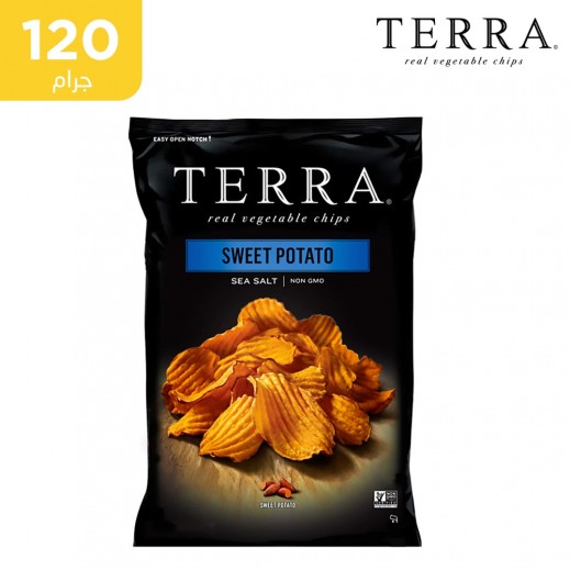 تيرا - شيبس رقائق نباتية بالبطاطا الحلوة خالية من الغلوتين بنكهة ملح البحر 120 جم - يتم التوصيل بواسطة توصيل فاست