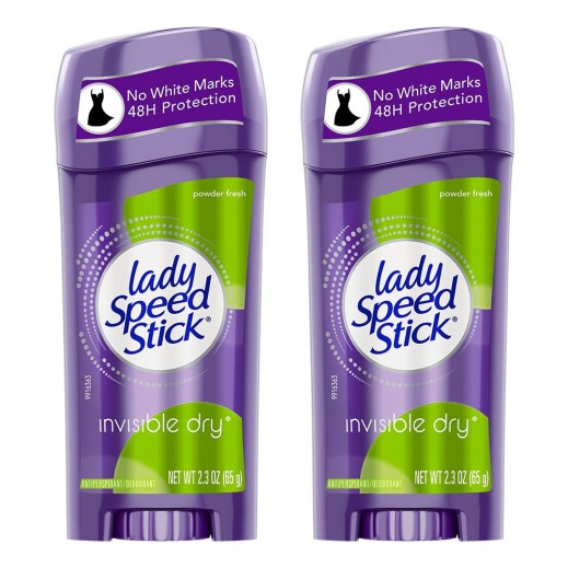 ليدي سبيد ستيك - مزيل عرق برائحة البودرة المنعشة 2 × 65 جم
